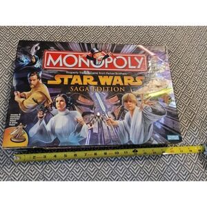 Vintage 2005 Star Wars Saga Edition Monopoly Board Game See Description